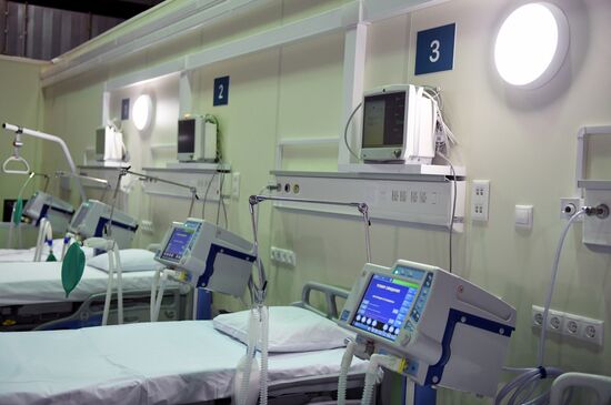 Резервный госпиталь для больных коронавирусом в Сокольниках
