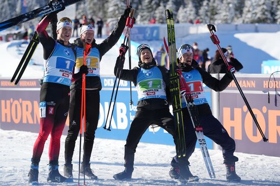 Биатлон. III этап Кубка мира. Мужчины. Эстафета