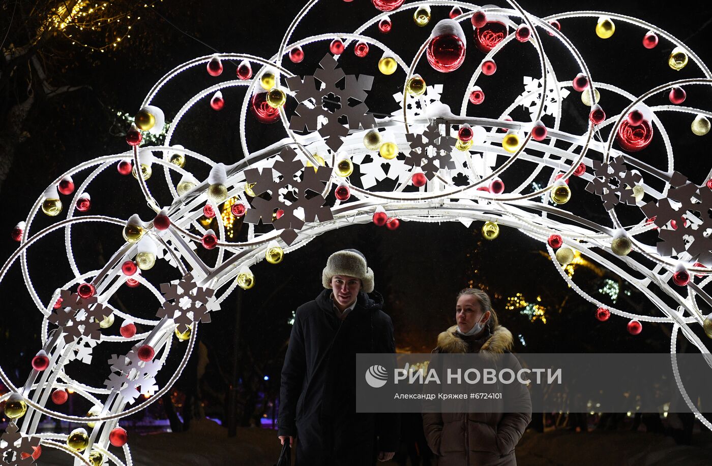 Новогоднее оформление Новосибирска