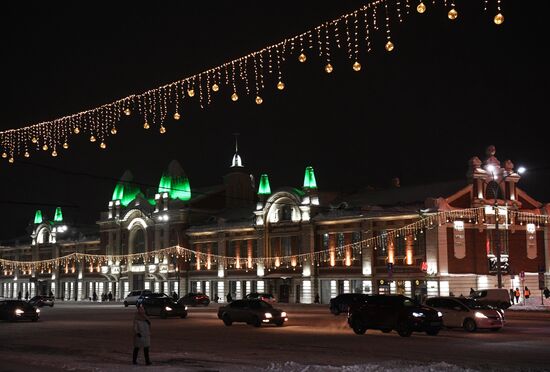 Новогоднее оформление Новосибирска