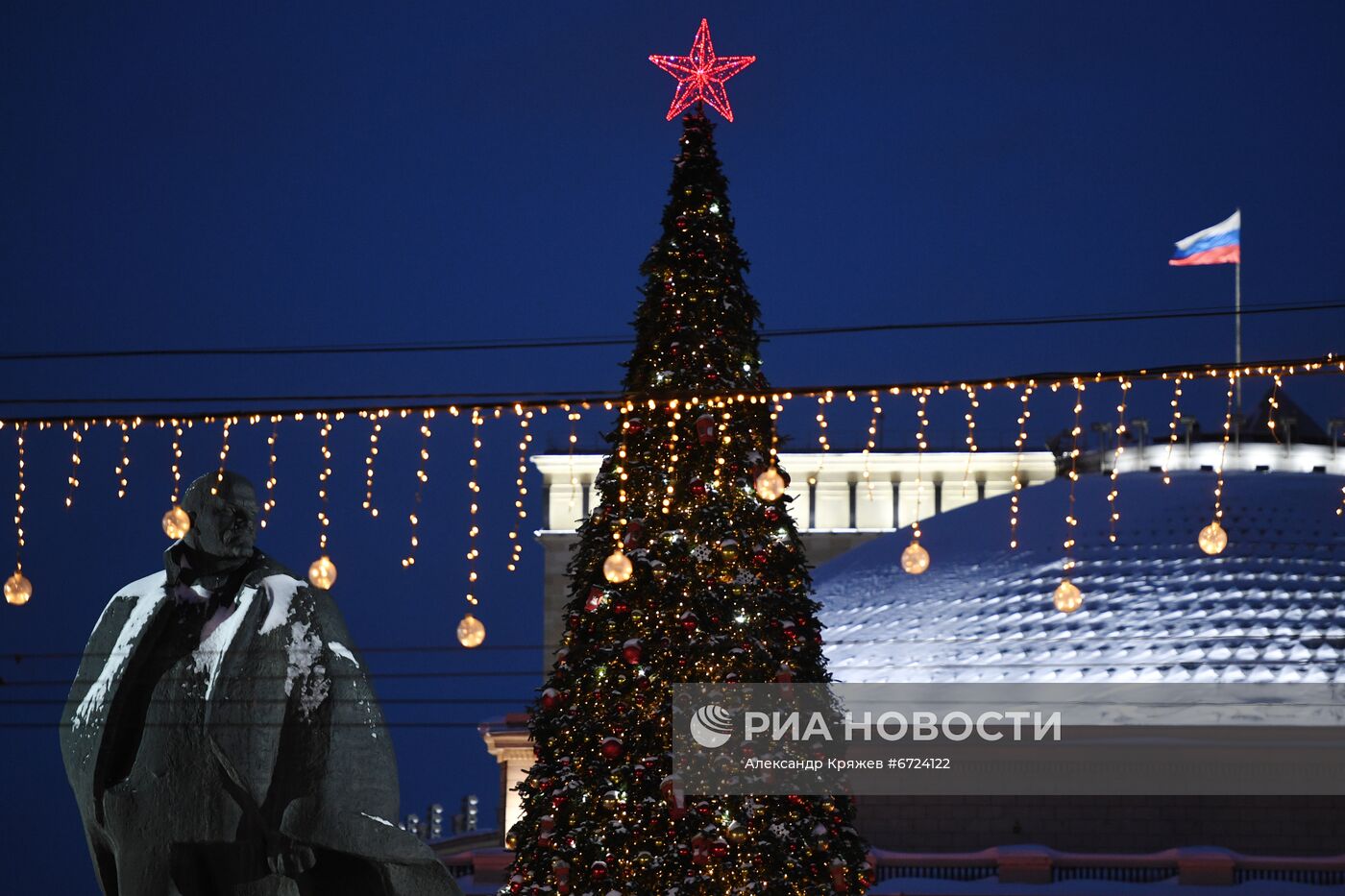 Новогоднее оформление Новосибирска