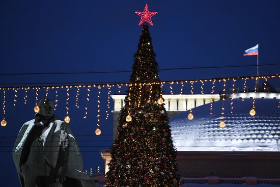 Новогоднее оформление Новосибирска