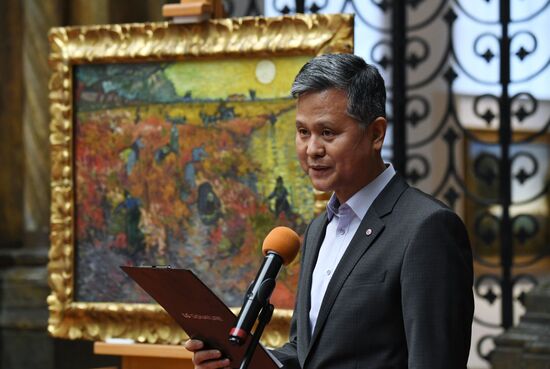 П/к, посвященная итогам изучения и консервации картины "Красные виноградники в Арле. Монмажур"