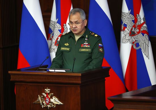 Президент РФ В. Путин провел расширенное заседание коллегии Минобороны РФ