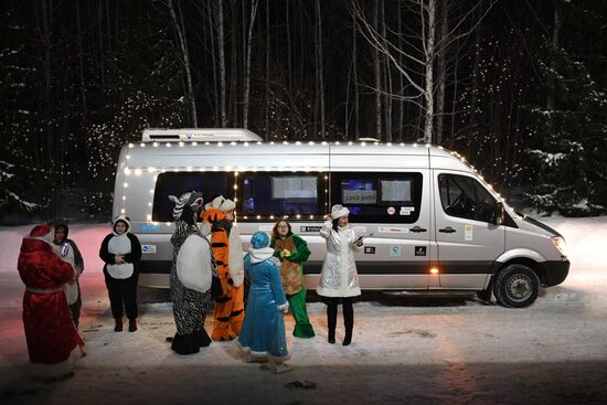 Акция "Новогодний автобус" в Новосибирске