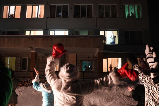 Акция "Новогодний автобус" в Новосибирске