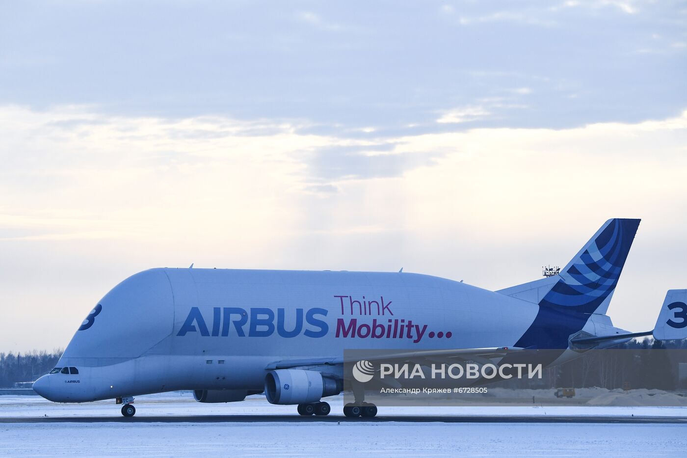 Грузовой самолёт Airbus Beluga сделал остановку в аэропорту Толмачево | РИА  Новости Медиабанк