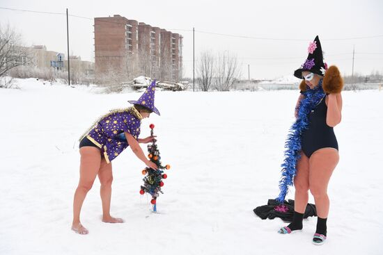 Новогодний забег Дедов Морозов в Новосибирске