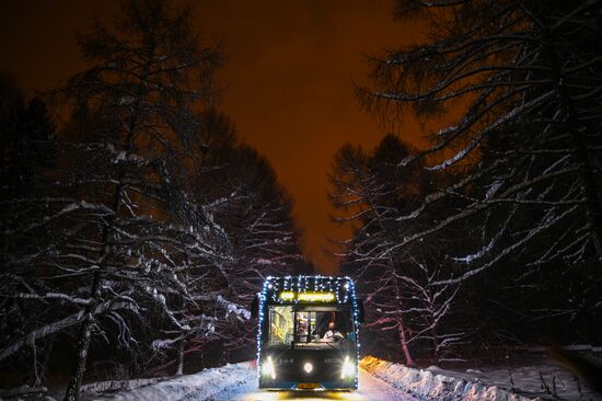 Новогодний электробус 