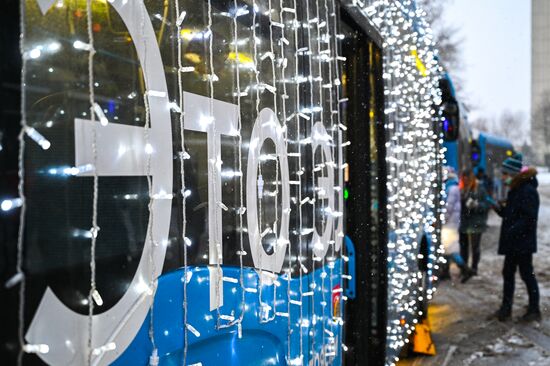 Новогодний электробус 