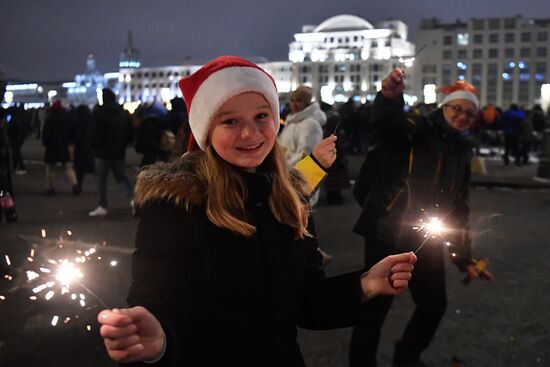 Празднование Нового года в Москве