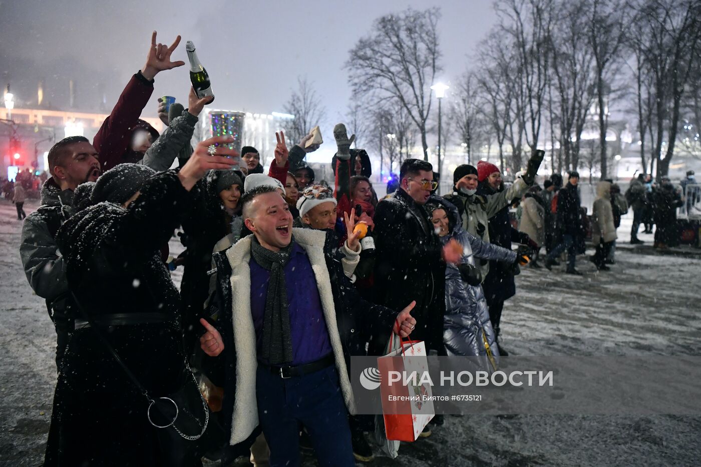 Празднование Нового года в Москве