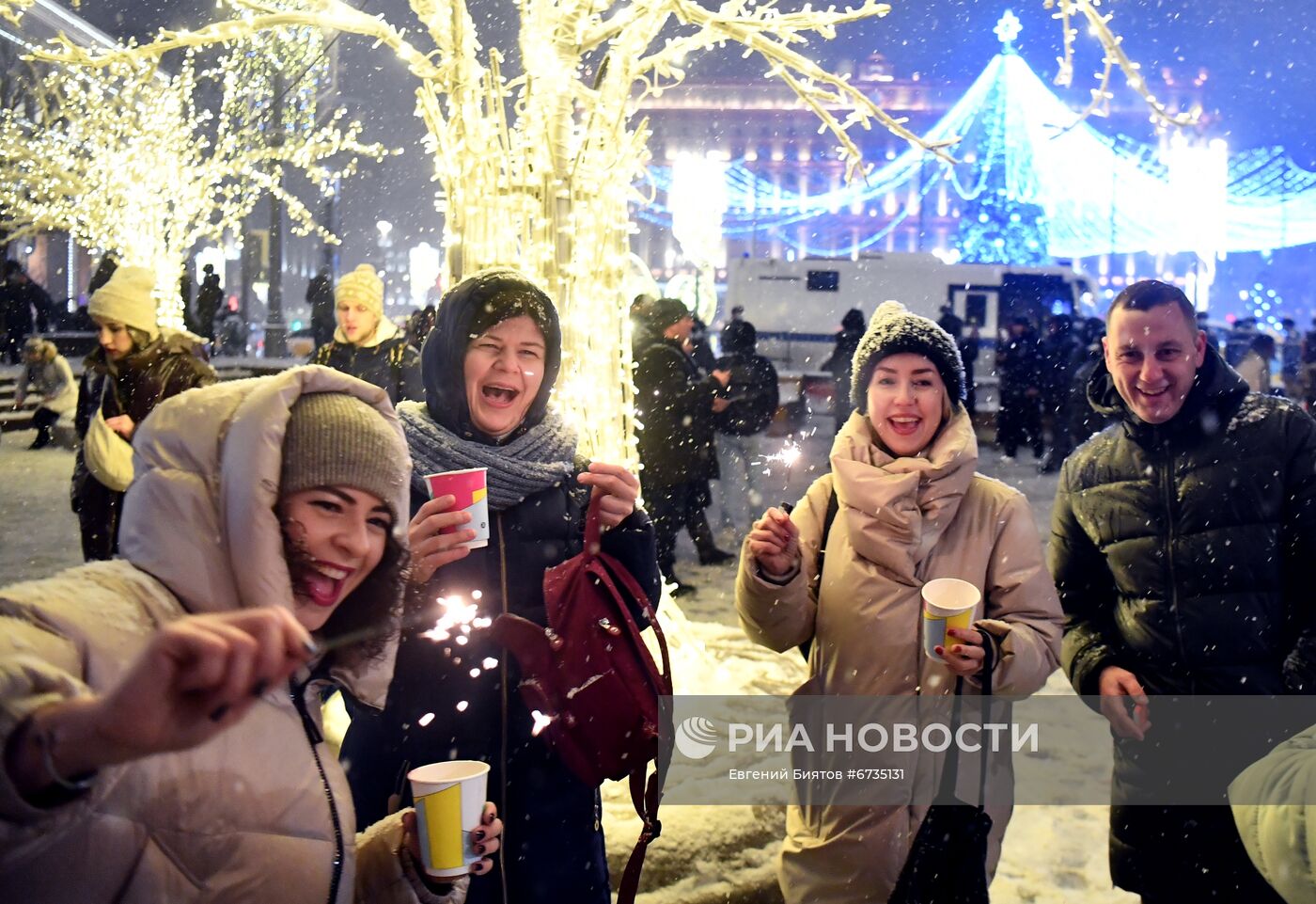 Празднование Нового года в Москве