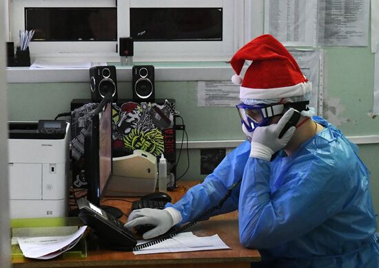 Работа ковид-госпиталя в новогоднюю ночь в Красноярске