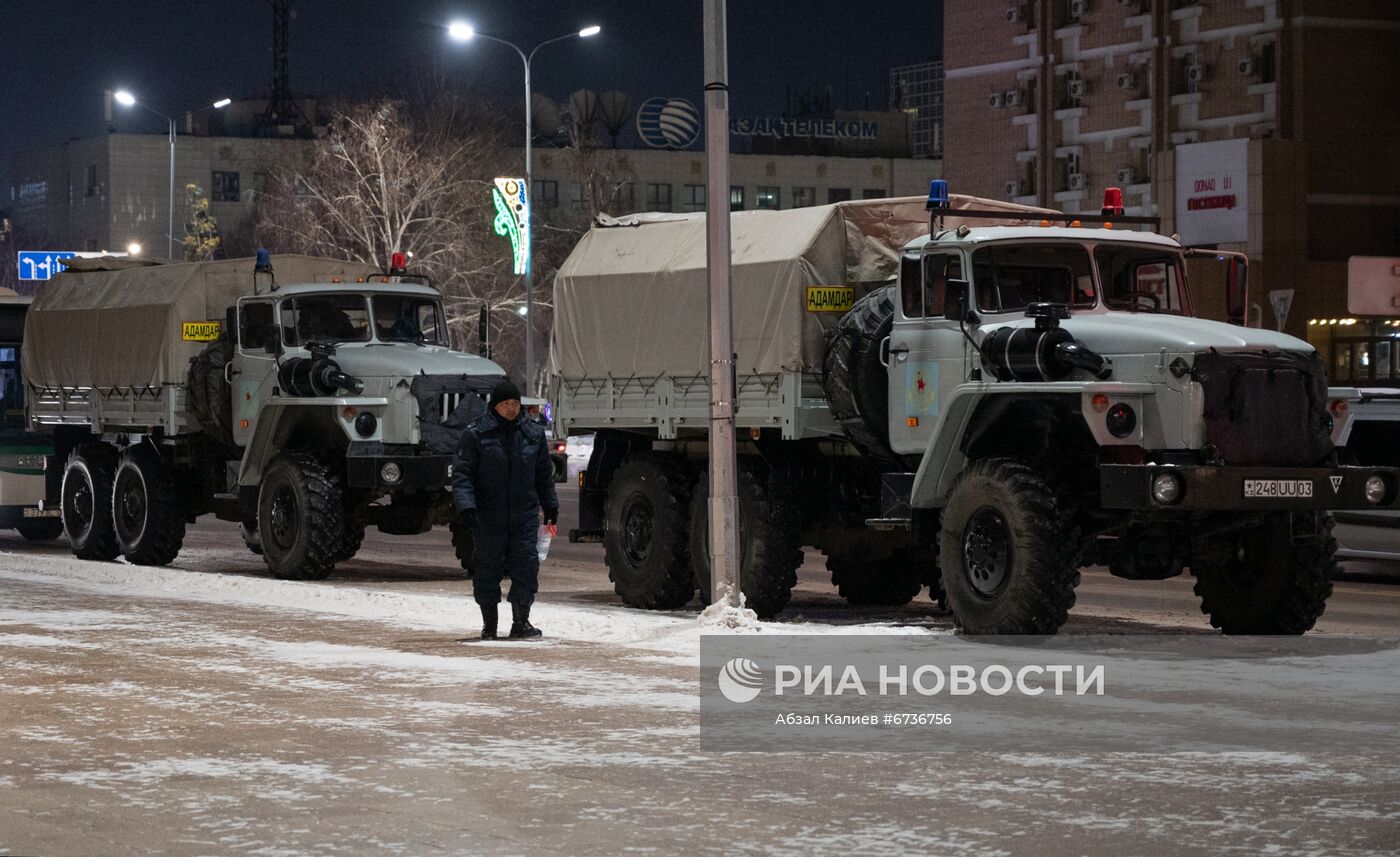 Обстановка в городах Казахстана на фоне протестов
