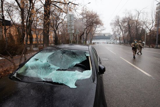 Ситуация в городах Казахстана во время ЧП