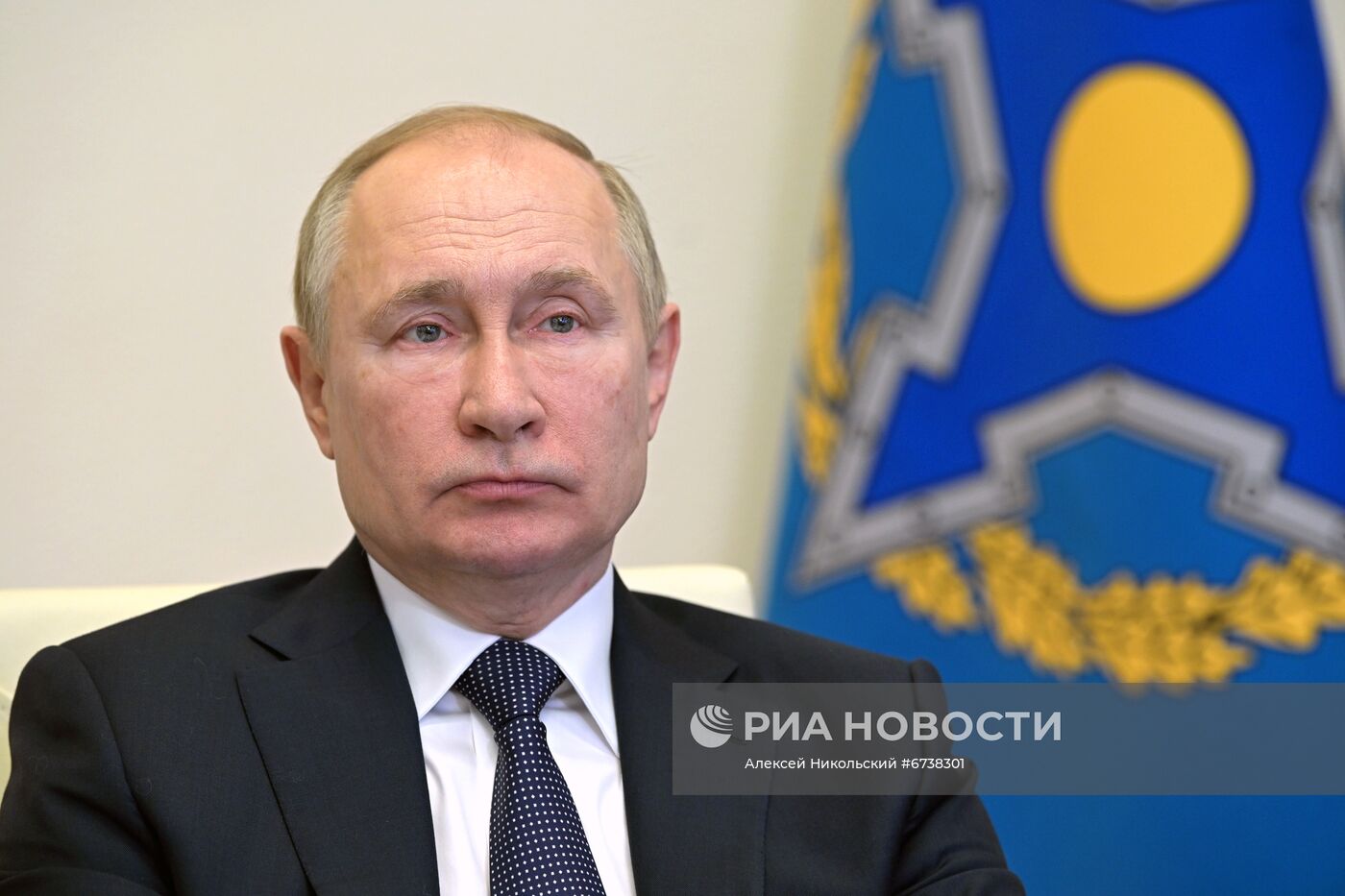 Президент РФ В. Путин принял участие во внеочередном заседании Совета коллективной безопасности ОДКБ