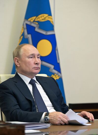 Президент РФ В. Путин принял участие во внеочередном заседании Совета коллективной безопасности ОДКБ