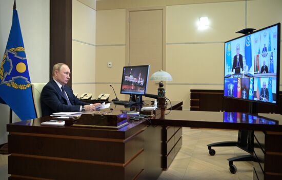 Президент РФ В. Путин принял участие во внеочередном заседании Совета коллективной безопасности ОДКБ