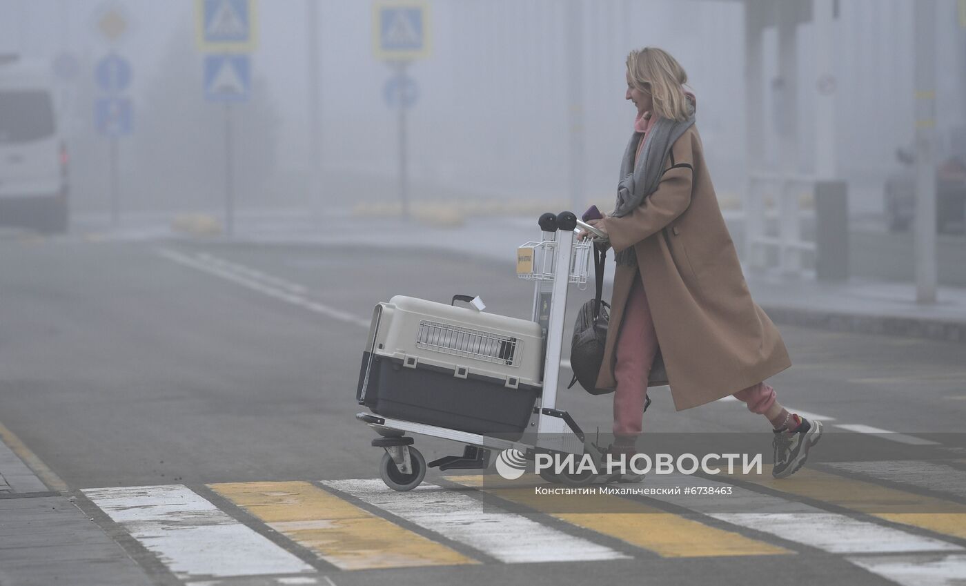 Сильный туман в районе аэропорта Симферополь