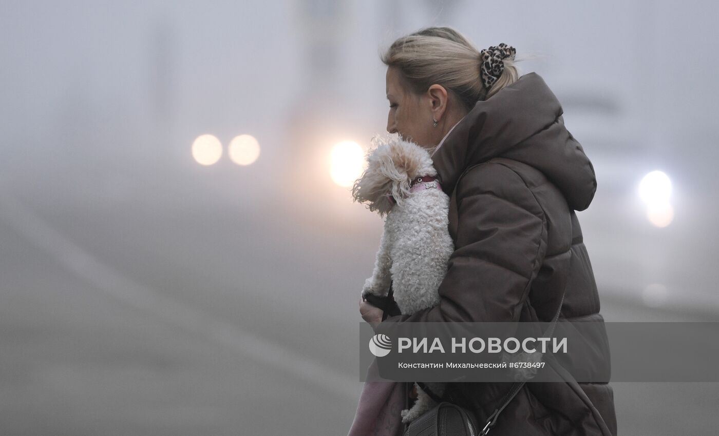 Сильный туман в районе аэропорта "Симферополь"