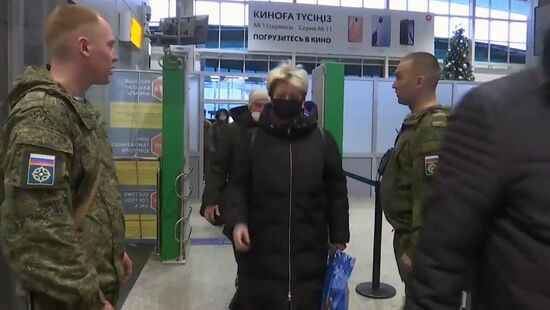 Охрана аэропорта Алматы российским миротворческим контингентом КМС ОДКБ