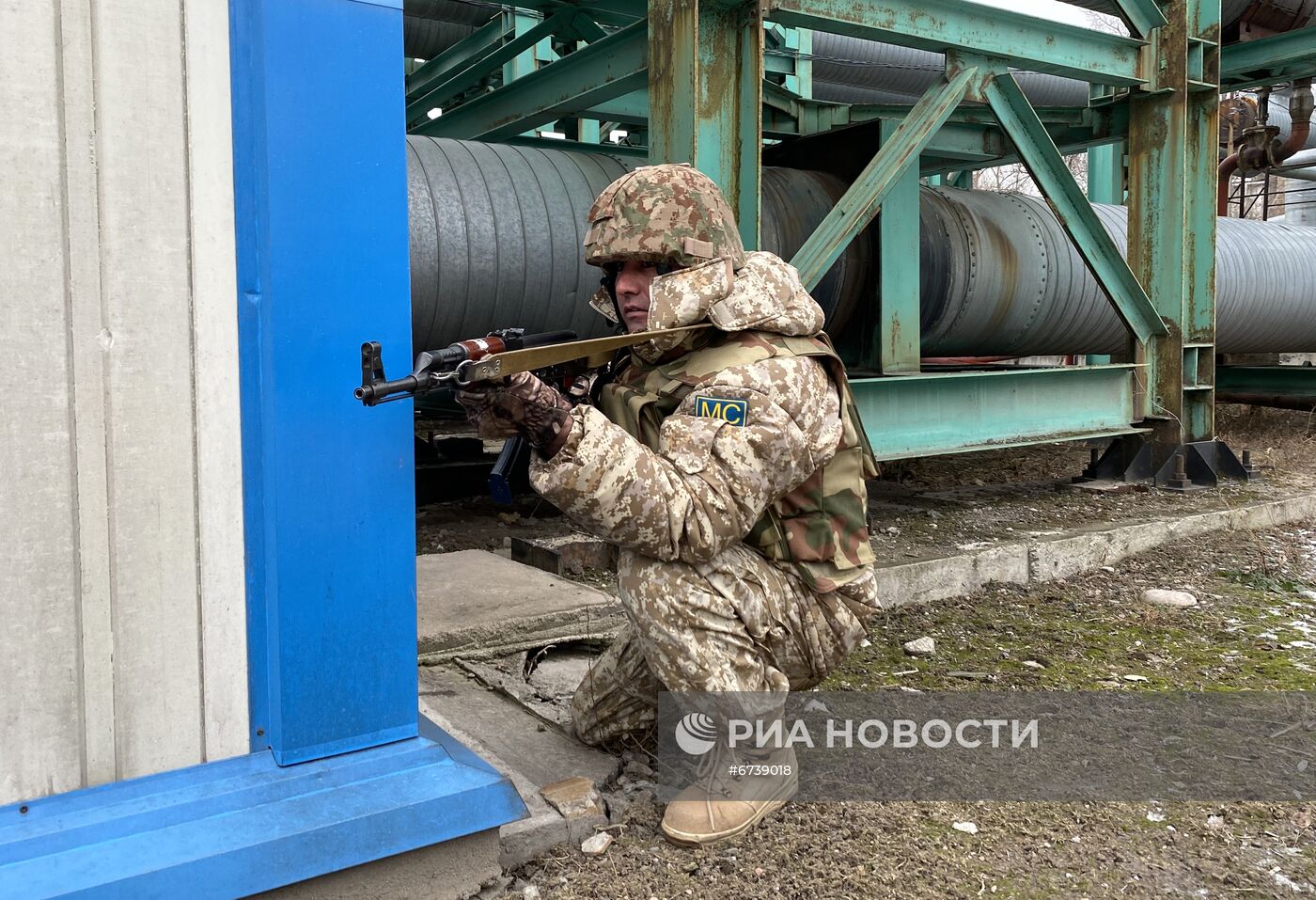 Работа миротворцев ОДКБ в Казахстане