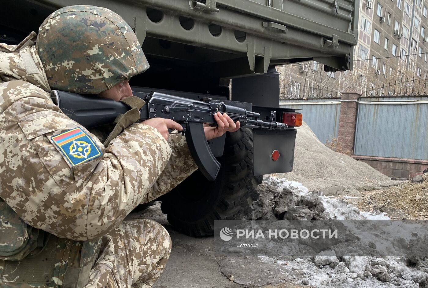  Работа миротворцев ОДКБ в Казахстане