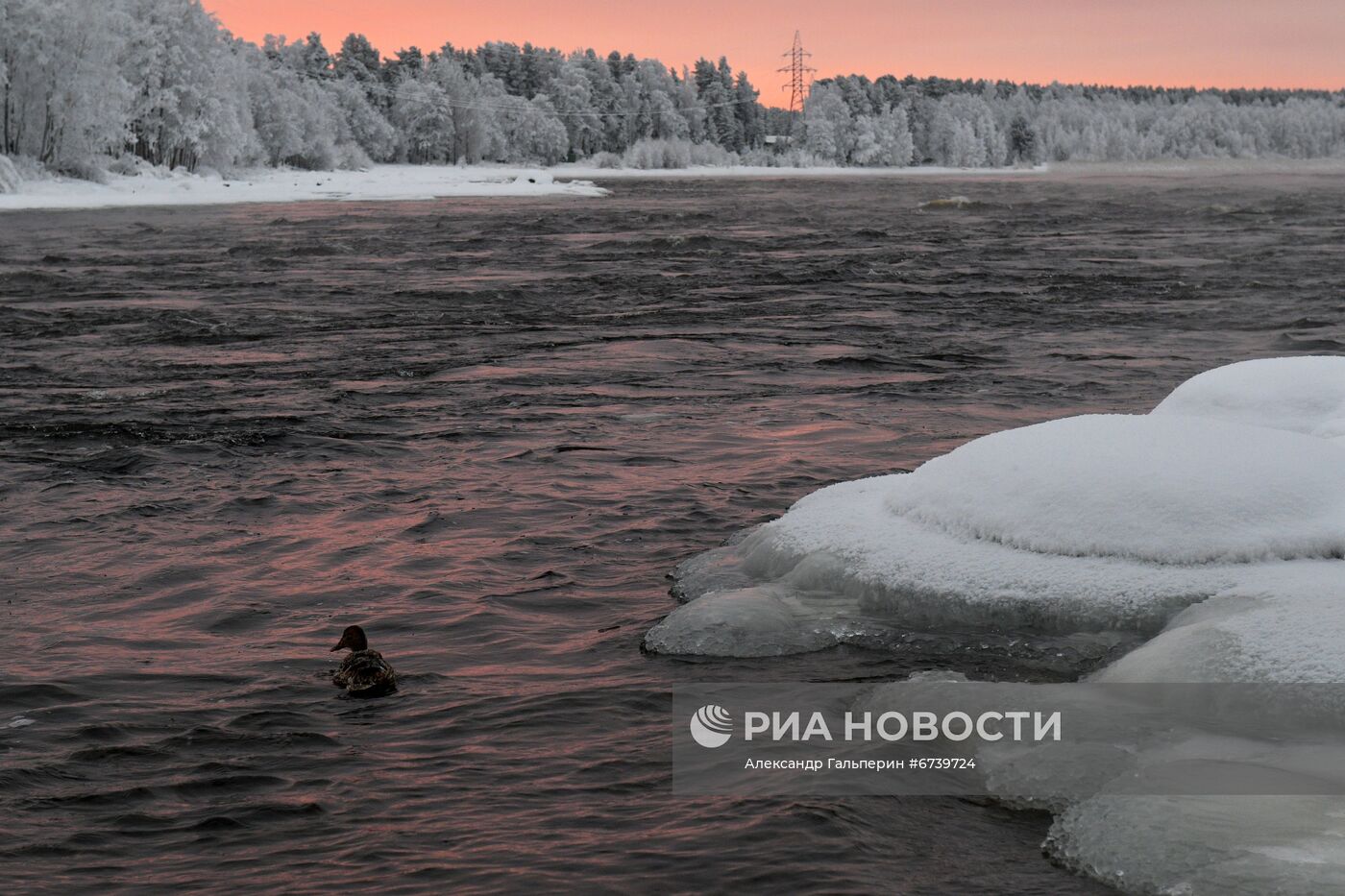 Зима на берегах реки Вуоксы