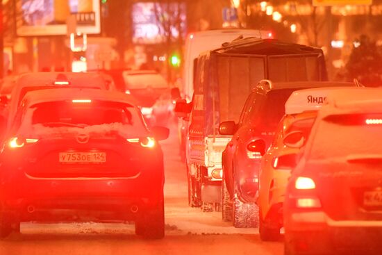 Пробки на дорогах Москвы