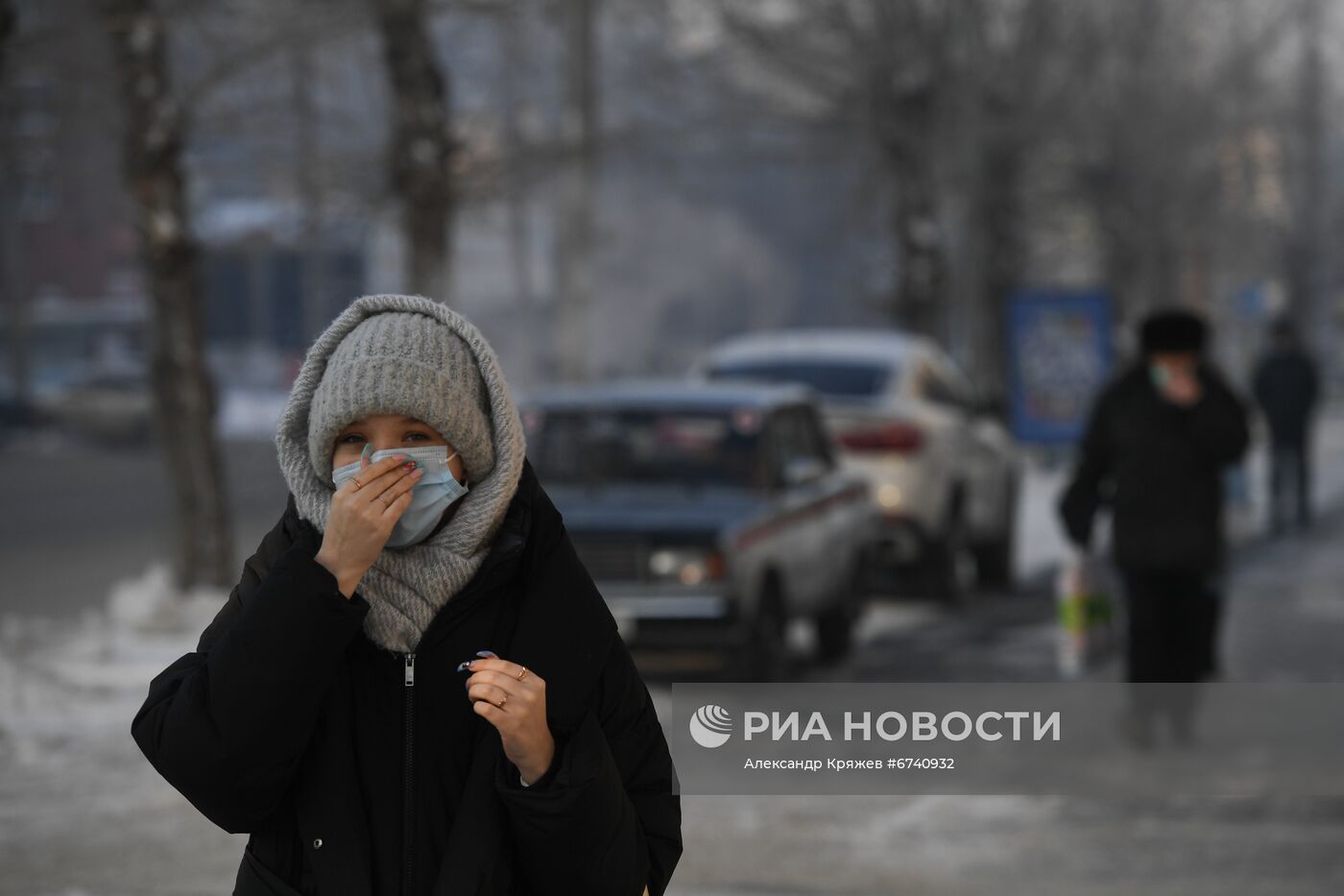 Утренний мороз в Новосибирске