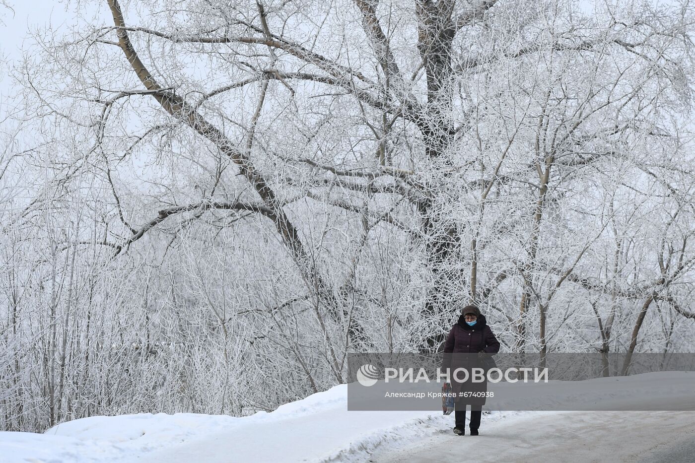 Утренний мороз в Новосибирске