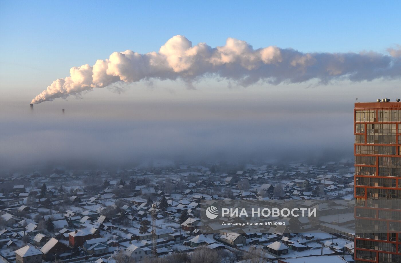 Утренний мороз в Новосибирске