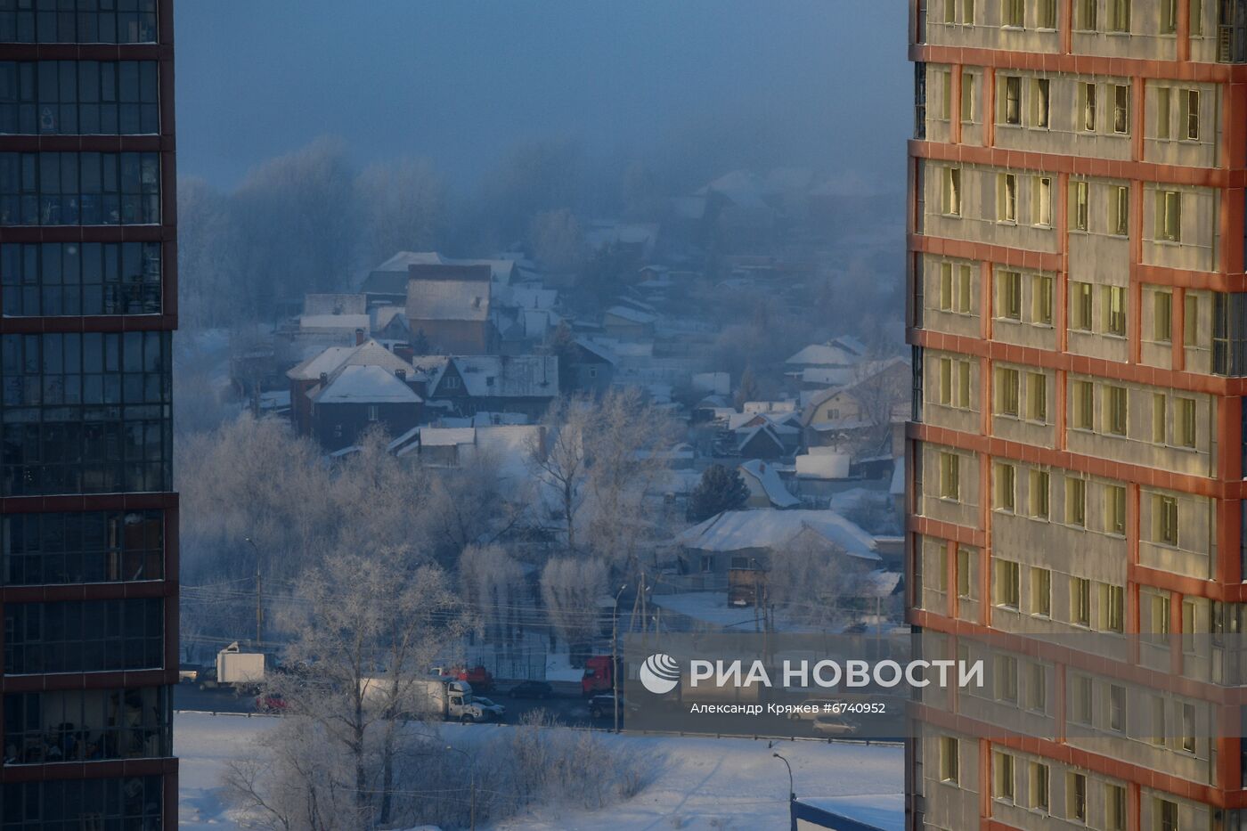 Утренний мороз в Новосибирске