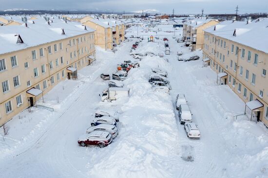 Последствия снежного циклона в Южно-Сахалинске