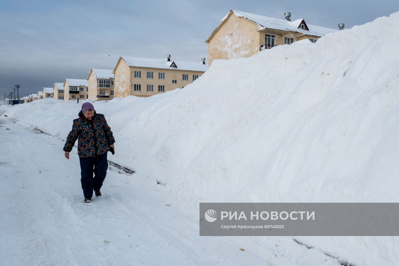 Последствия снежного циклона в Южно-Сахалинске