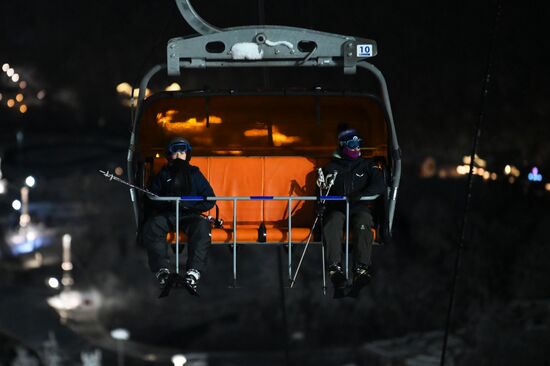 Вечерние катания на Альпике в Красной Поляне