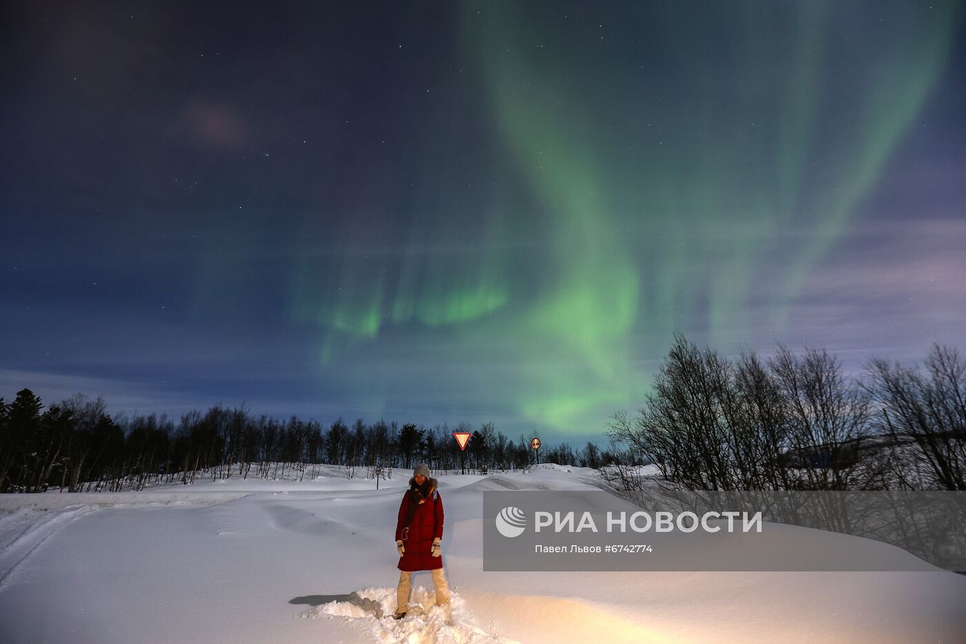 Северное сияние в Мурманской области