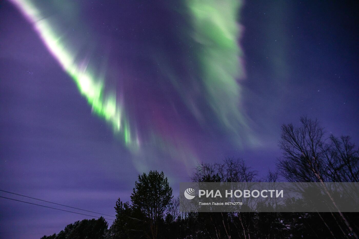 Северное сияние в Мурманской области