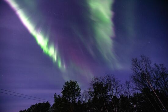 Северное сияние в Мурманской области