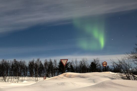 Северное сияние в Мурманской области