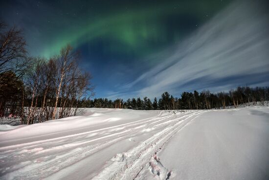 Северное сияние в Мурманской области