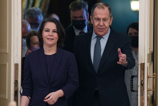 Встреча глав МИД РФ и ФРГ С. Лаврова и А. Бербок