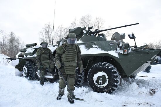 Тактико-специальное учение инженерных подразделений 1-й танковой армии в Подмосковье