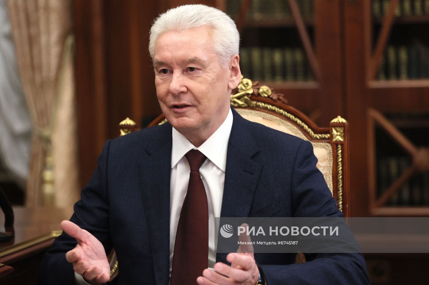 Встреча президента РФ В. Путина с мэром Москвы С. Собяниным