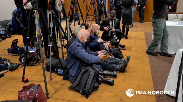 Зал для переговоров Лаврова и Блинкена в Женеве