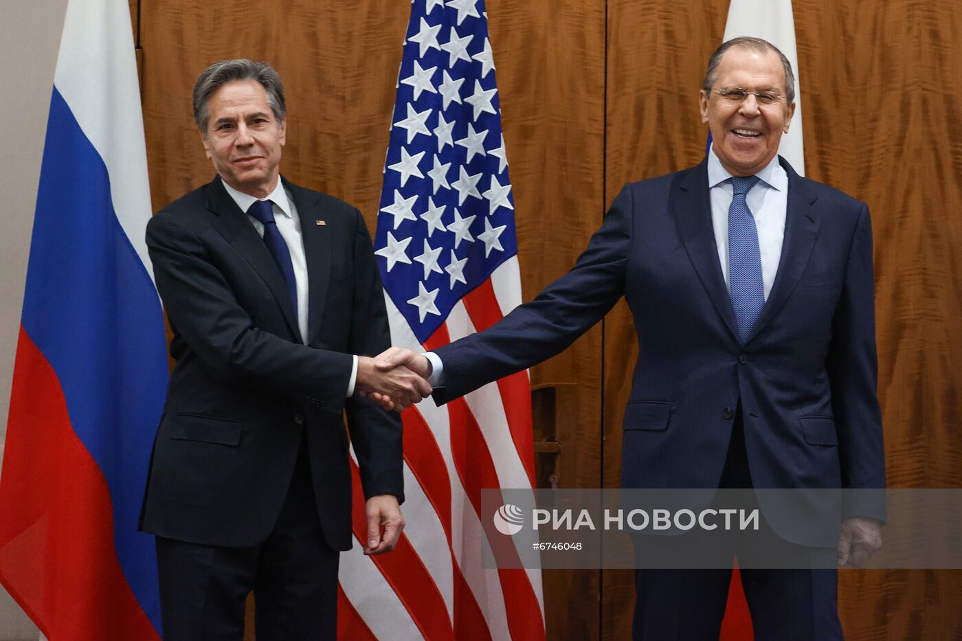 Встреча главы МИД РФ С. Лаврова с госсекретарем США Э. Блинкеном в Женеве