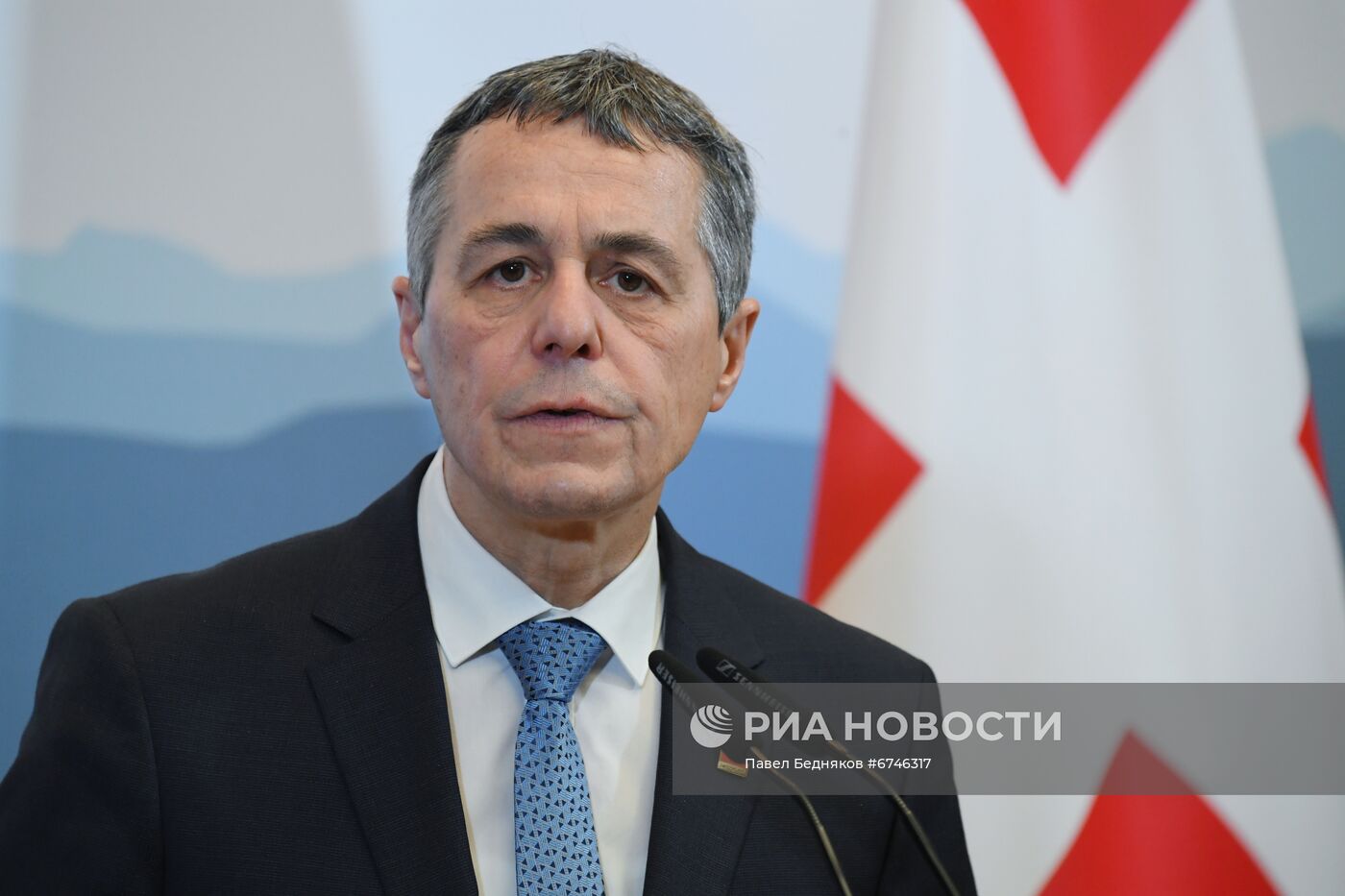 Встреча главы МИД РФ С. Лаврова с президентом Швейцарии И. Кассисом 