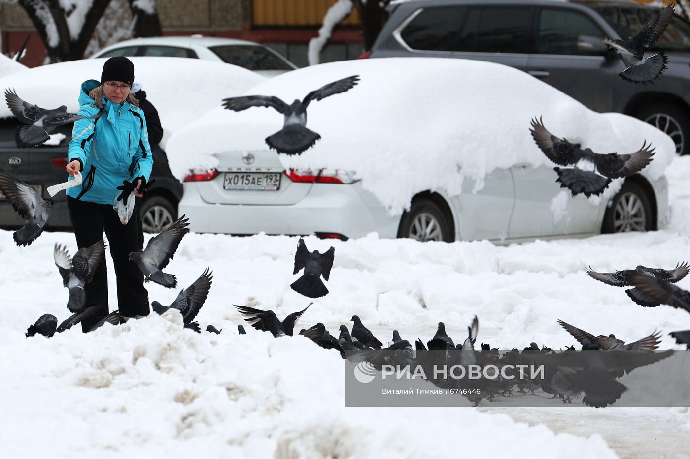 Сильные снегопады на юге России