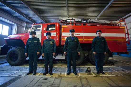 Кот Семен в пожарной части в Тюменской области